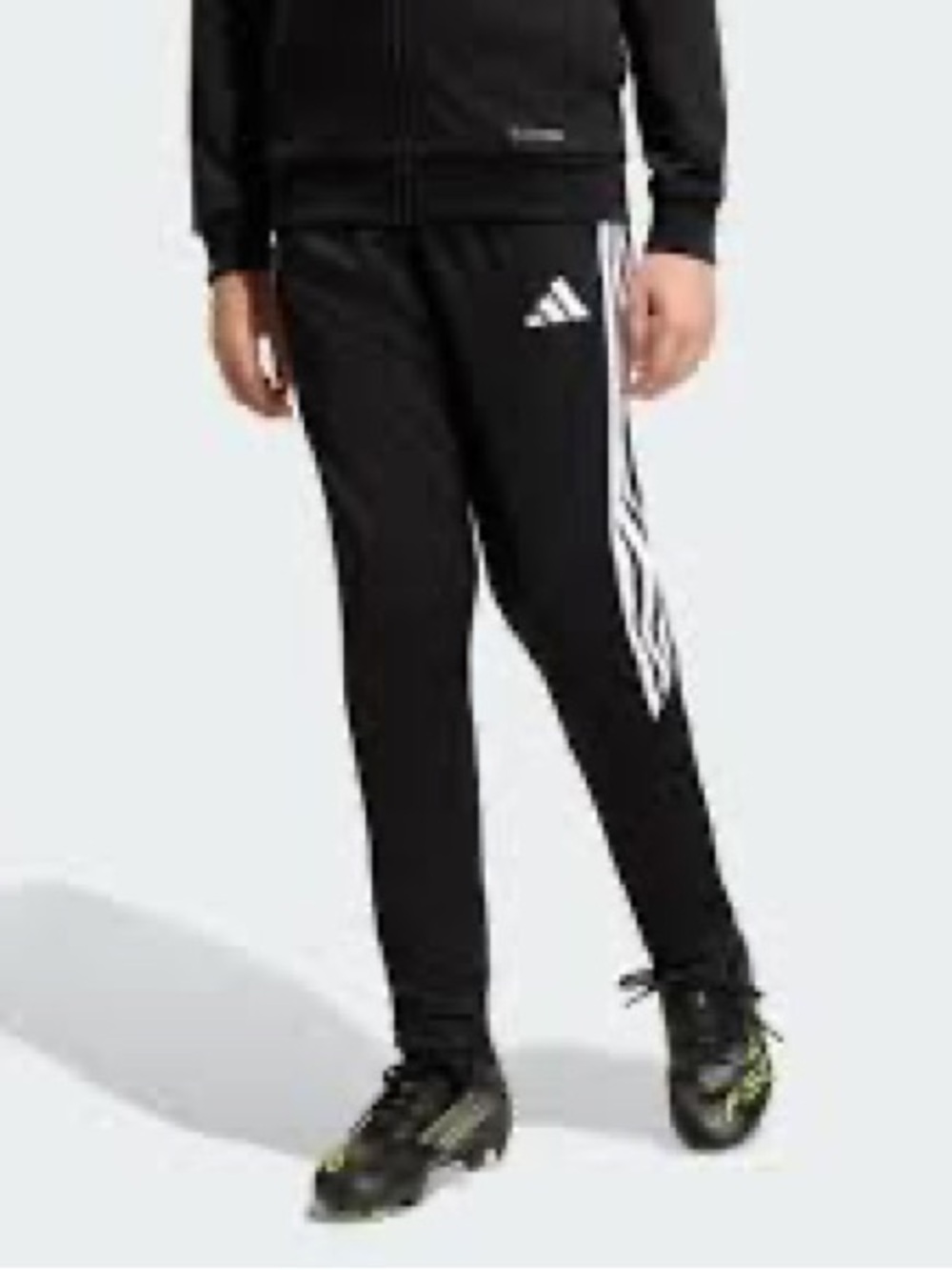 adidas Black Jogger Pants with White Three-Stripe